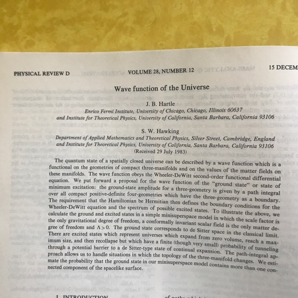 Stephen Hawking Article in Physics Review 1983. New. Vintage. Rare. - Picture 6 of 12